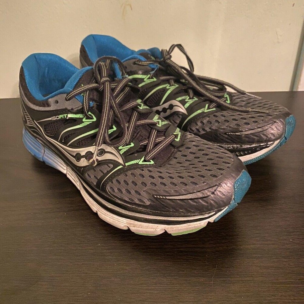 Saucony ISO Mens 9.5 Fit Series Black Triumph Lace Up Running Sneakers S20262-4